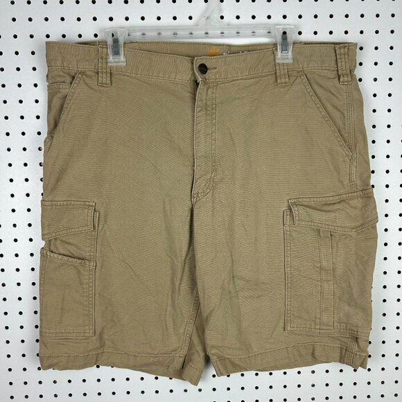 Carhartt Cargo Short Khaki Tan Size 38 Work Wear Vintage Relaxed Fit‎ 103542 253 - Picture 3 of 7
